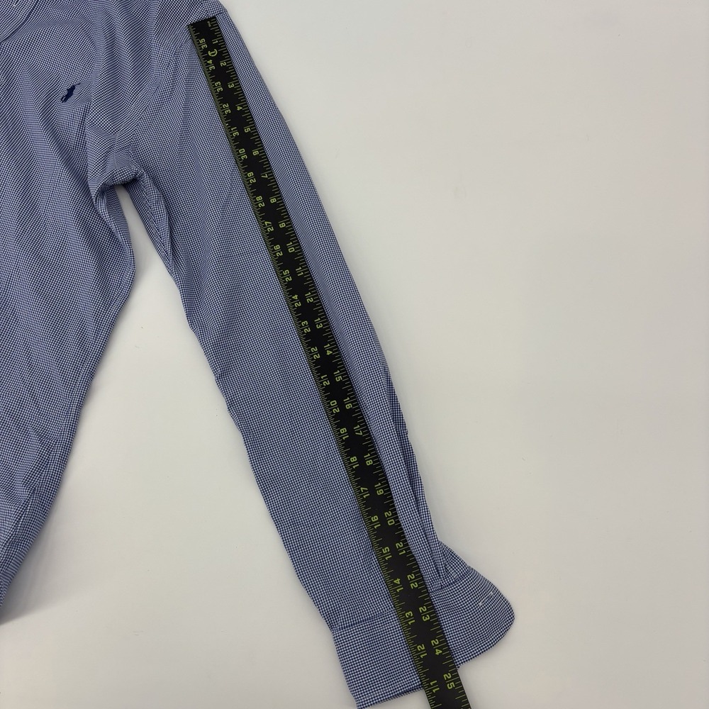 Polo Ralph Lauren Shirt Men's Small Blue Houndstooth Long Sleeve Button Down‎ - Picture 11 of 11